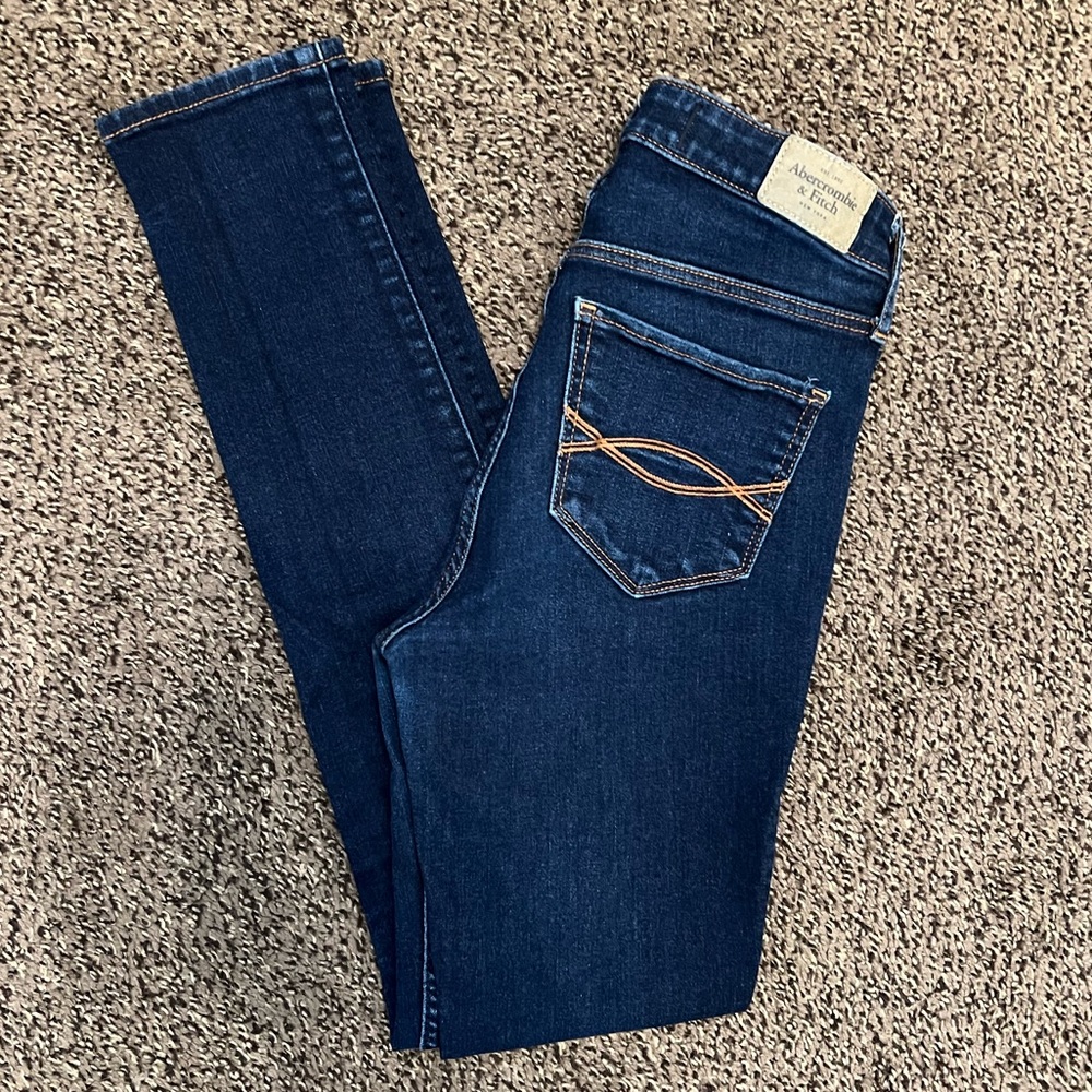 Abercrombie & Fitch A&F Denim: Dark Rinse High Rise Skinny Jean